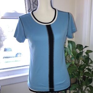 Oleg Cassini Blue Top